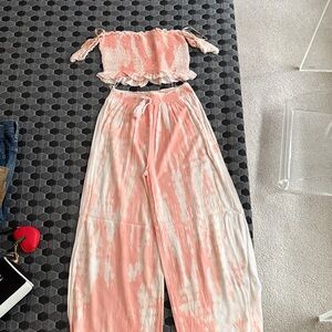 Stylish Pink and White Tie-Dye Jumpsuit